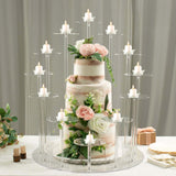 29 Inch Acrylic Round Tiered Dessert Serving Stand And Rack - 12 Arms