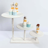 3-Tier Whitewash Wooden Cupcake Tower Dessert Stand, Farmhouse Style Cake Stand