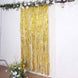 Metallic Gold Wavy Foil Fringe Party Backdrop, Curly Tinsel Streamer Photo Booth Curtain - 3ftx6ft