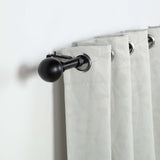 42-126inch Adjustable Curtain Rod Sets, Black, Round Finials