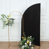 6ft Matte Black Spandex Half Moon Chiara Backdrop Stand Cover, Custom Fitted Wedding Arch Cover
