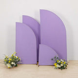 Set of 4 Matte Lavender Lilac Spandex Half Moon Chiara Backdrop Stand Covers