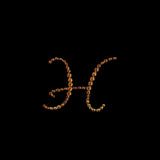 12 Pack | 1.5inch Gold Rhinestone Monogram Letter Jewel Sticker Self Adhesive DIY Diamond Decor - H