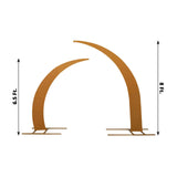 Set of 2 Gold Spandex Half Crescent Moon Backdrop Stand Covers, Wedding Arch Cover