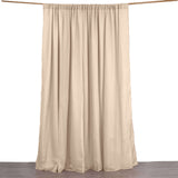 10ft Nude Dual Layered Sheer Chiffon Polyester Backdrop Curtain With Rod Pockets