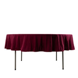 90" Burgundy Premium Scuba Wrinkle Free Round Tablecloth, Scuba Polyester Tablecloth