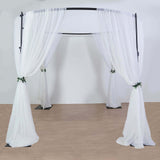 10ft Adjustable 4-Post Round Black Metal Backdrop Stand Canopy