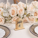 20 Pack Natural Rustic Wooden Arch 1-20 Table Numbers With Holder Base - 4.5inch Tall