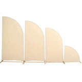 Set of 4 | Matte Beige Spandex Half Moon Chiara Backdrop Stand Covers
