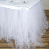 17FT | 4 Layer Tulle Tutu Pleated Table Skirts