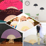 5 Pack Hunter Emerald Green Asian Silk Folding Fans Party Favors, Oriental Folding Fan Favors