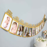 12 Month Milestone 1st Birthday Party Photo Backdrop Hanging Banner, Baby Photo Garland Banner