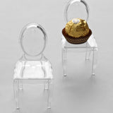 12 Pack | Clear Chair Shaped Party Favor Gift Holders, Candy Treat Display - 4Inch