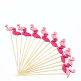 5inch Flamingo Party Picks, Bamboo Skewers, Decorative Top Cocktail Sticks - Fuchsia/Hot Pink | Pink