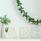 8" Tall | Gold Wedding Centerpiece | Freestanding 3D Decorative Wire Letter | Q