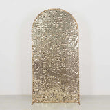 7ft Sparkly Champagne Big Payette Sequin Fitted Wedding Arch Cover for Round Top Chiara Backdrop