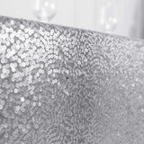 90x156" Silver Premium Sequin Rectangle Tablecloth