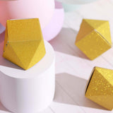 25 Pack | 2x3inches Geometric Gold Glitter Wedding Favor Candy Gift Boxes