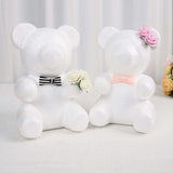 2 Pack | 7inch DIY White 3D Modeling StyroFoam Bears, Polystyrene Craft Foam Animals