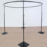 10ft Adjustable 4-Post Round Black Metal Backdrop Stand Canopy