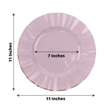 10 Pack | 11 Lavender Lilac Disposable Dinner Plates With Gold Ruffled Rim, Party Plates