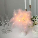 15inch LED Blush Rose Gold Feather Table Lamp Wedding Centerpiece