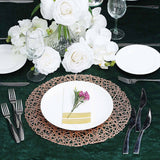 6 Pack Rose Gold Vinyl Placemats, Decorative Woven Non-Slip Round Table Mats 15"