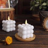 2 Pack | 2inch White Flameless Flickering LED Bubble Candles