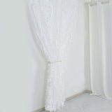 8ftx8ft White 3D Leaf Petal Taffeta Fabric Event Curtain Drapery