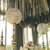 30inch Gold Metal Acrylic Crystal Goblet Candle Holder, Flower Ball Stand