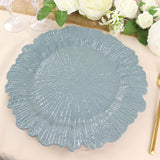 6 Pack | 13inch Dusty Blue Round Reef Acrylic Plastic Charger Plates, Dinner Charger Plates