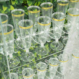 20 Pack | 3inch Clear Acrylic Glass Holder Hooks for Double Side Display on Champagne Rack Stand