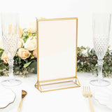 6 Pack | 5inch x 9inch Gold Frame Acrylic Freestanding Table Number Holders