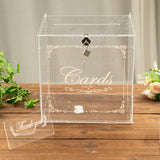 Clear Acrylic Wedding Card Box With Lock, Key & Thank You Sign Stand