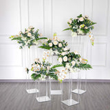 40inch Clear Acrylic Floor Vase Flower Stand With Mirror Base, Wedding Column