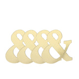 4 Pack | 5inch Metallic Gold Alphabet Symbol "&" Sticker Banners, Customizable Stick On Letters