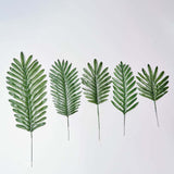 5 Stems | Assorted Green Artificial Silk Tropical Palm Leaf Plants