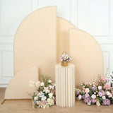 Set of 4 | Matte Beige Spandex Half Moon Chiara Backdrop Stand Covers
