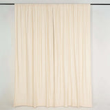 Beige Fire Retardant Polyester Curtain Panel Backdrops With Rod Pockets - 10ftx10ft