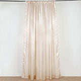 8ftx10ft Beige Satin Formal Event Backdrop Drape, Window Curtain Panel