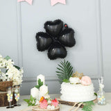 10 Pack | 15inches Shiny Black Four Leaf Clover Shaped Mylar Foil Balloons