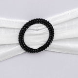 Black Diamond Circle Napkin Ring Pin Brooch, Rhinestone Chair Sash Bow Buckle