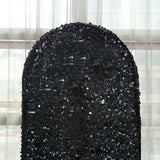 7ft Sparkly Black Double Sided Big Payette Sequin Chiara Backdrop Stand Cover For Fitted Round Top