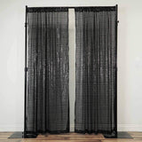 2 Pack | Black Sequin Curtains With Rod Pocket Window Treatment Panels - 52x64inch