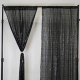 Pack of 2 | 52"x84” Black Sequin Curtains With Rod Pocket Window Treatment Panels - Clearance SALE