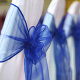 5 PCS | Royal Blue Sheer Organza Chair Sashes