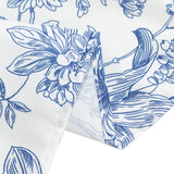 60x102inch White Blue French Toile Polyester Tablecloth Floral Table Cloth for Dining Tables