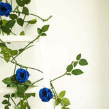 6ft | Royal Blue Real Touch Artificial Rose & Leaf Flower Garland Vine