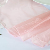 14" x 108" Blush | Rose Gold Organza Runner For Table Top Wedding Catering Party Decoration