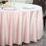 120inch Blush/Rose Gold Seamless Premium Velvet Round Tablecloth, Reusable Linen